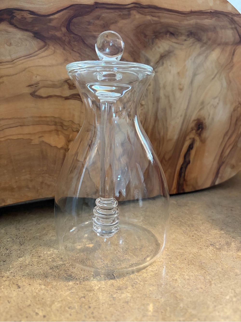 Clear Glass Honey Jar with Dipper Lid